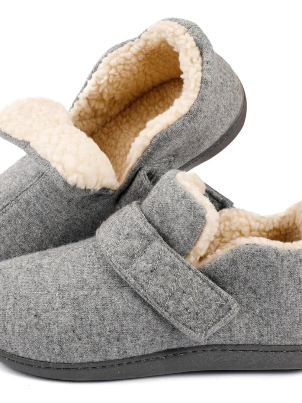Women's Adjustable House Shoes Slippers Indoor Outdoor with Memory Foam, Warm Wi